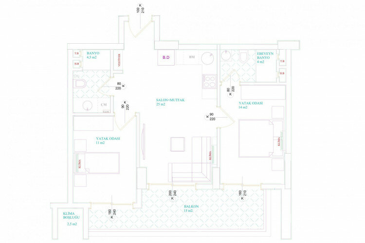 Квартира 2+1 в Алании, Турция | STE-61380