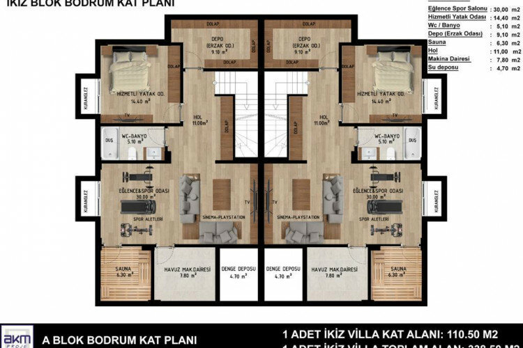 Вилла 5+1 в Кепезе, Анталия, Турция | PBB-61427