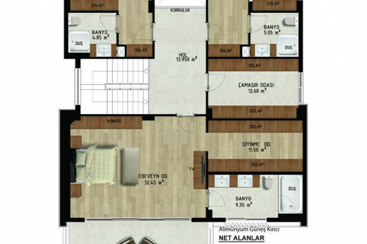 Вилла 5+1 в Кепезе, Анталия, Турция | PBB-61427