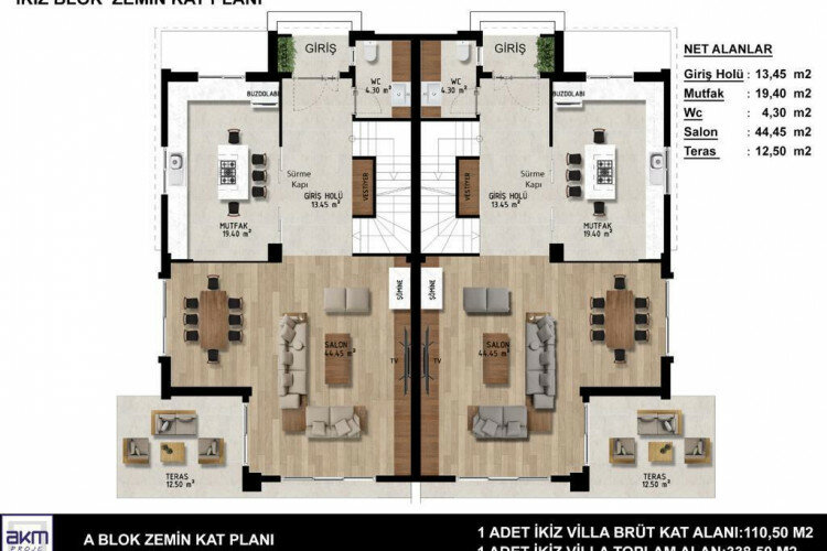 Вилла 5+1 в Кепезе, Анталия, Турция | PBB-61427