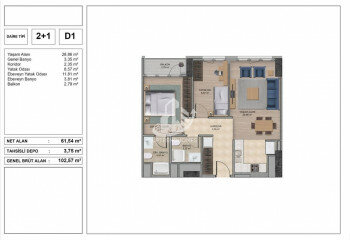 Квартира 1+1 в Стамбуле, Турция | STE-61500