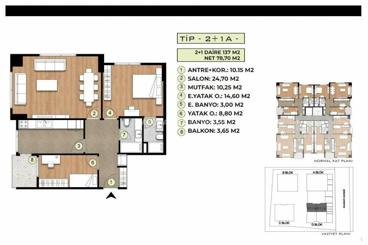 Квартира 2+1 в Бейликдюзе, Турция | STE-61531