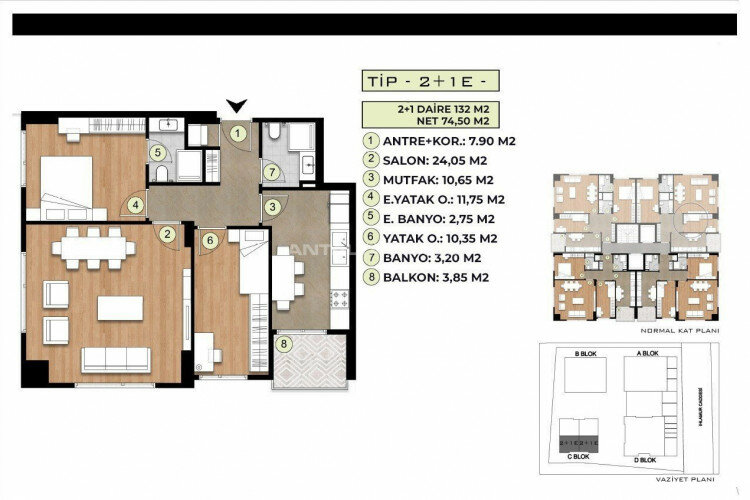 Квартира 2+1 в Бейликдюзе, Турция | STE-61531