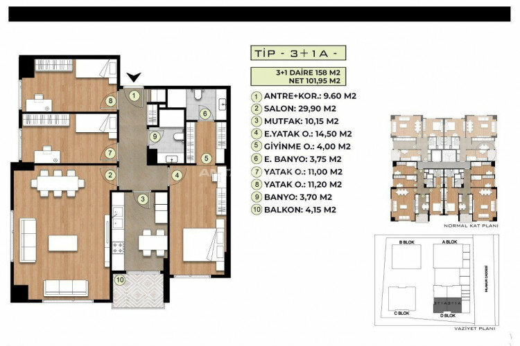 Квартира 2+1 в Бейликдюзе, Турция | STE-61531