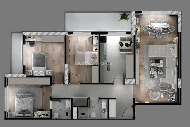 Квартира 3+1 в Бурсе, Турция | PKK-61534
