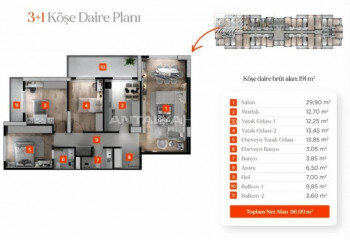 Квартира 3+1 в Бурсе, Турция | PKK-61534