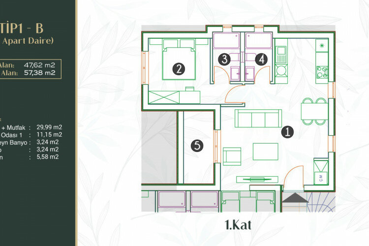 Квартира 1+1 в Фетхие, Турция | PTE-61572