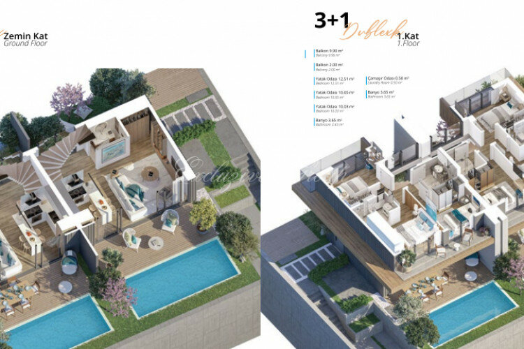 Вилла 3+1 в Бодруме, Турция | PKK-61720