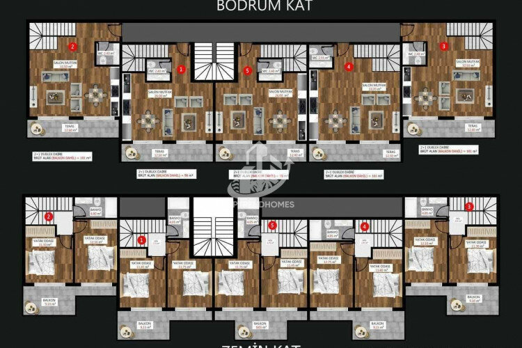 Квартира 1+1 в Каргыджаке, Алания, Турция | PTE-61744