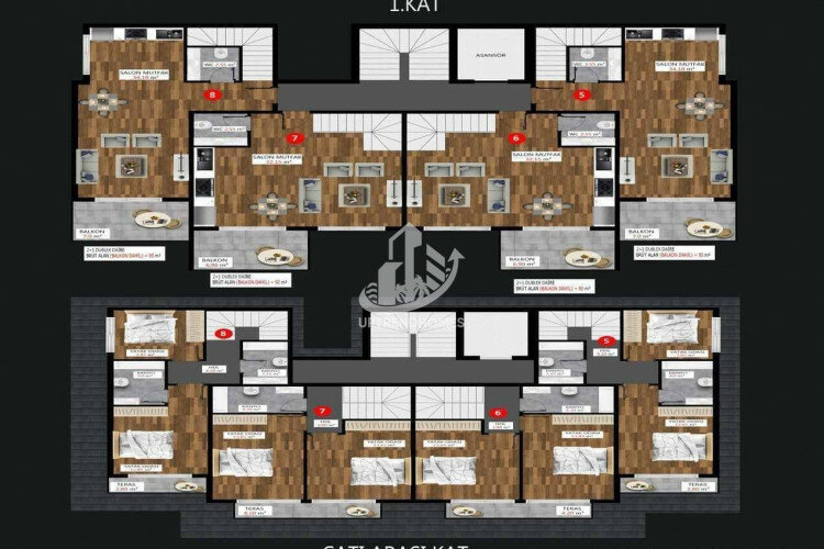 Квартира 1+1 в Каргыджаке, Алания, Турция | PTE-61744