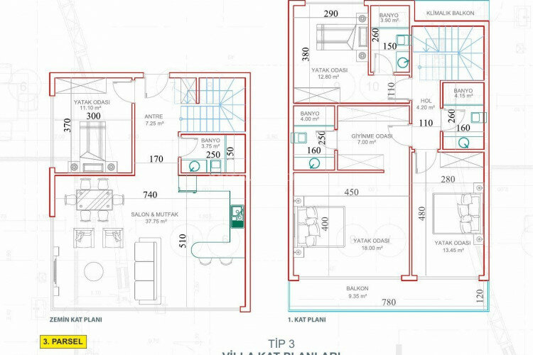 Вилла 3+1 в Алании, Турция | PTE-62104