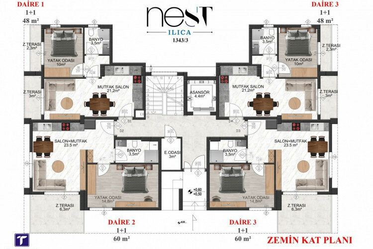 Квартира 2+1 в Газипаше, Турция | PTE-62215