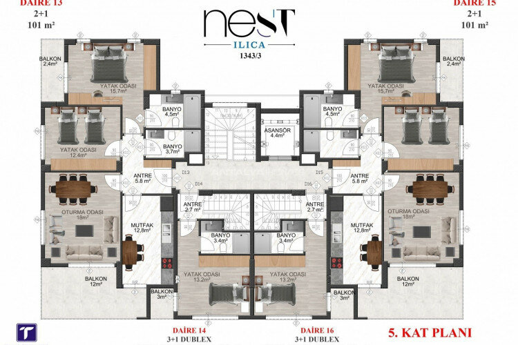Квартира 3+1 в Газипаше, Турция | STE-62217