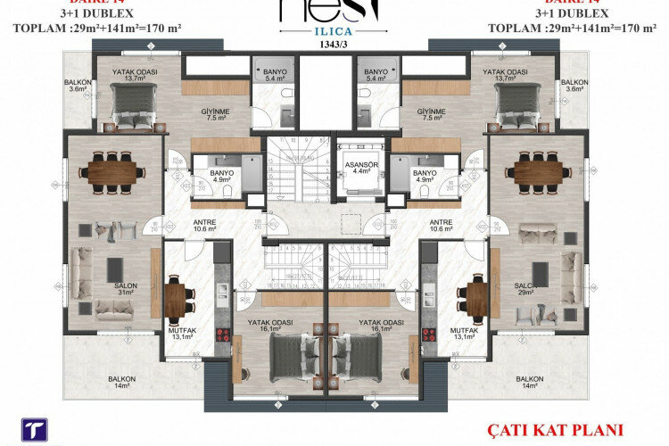 Квартира 3+1 в Газипаше, Турция | STE-62217