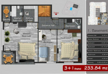 Квартира 3+1 в Бейликдюзе, Турция | STE-62434