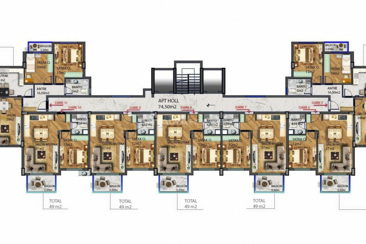 Квартира 1+1 в Газипаше, Турция | STE-62727