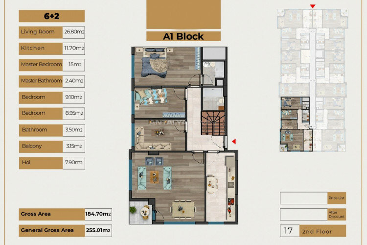 Квартира 3+1 в Бейликдюзе, Турция | SBB-62737