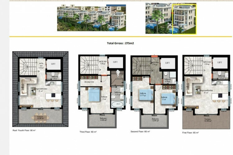 Вилла 4+1 в Каргыджаке, Алания, Турция | STE-62786