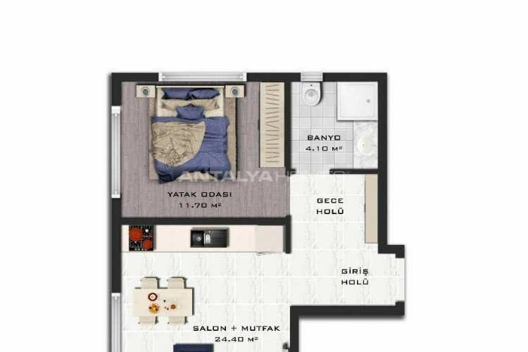 Квартира 1+1 в Газипаше, Турция | PBB-62870