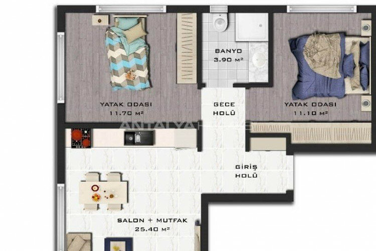 Квартира 1+1 в Газипаше, Турция | PBB-62870