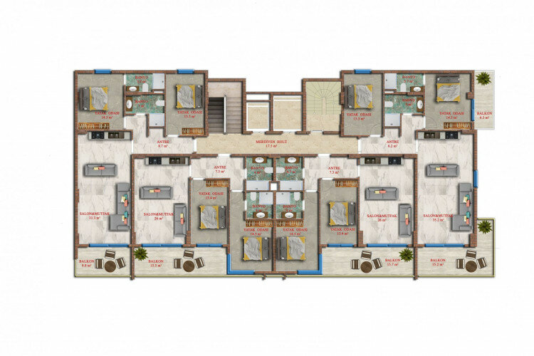 Квартира 4+1 в Алании, Турция | SBB-62934