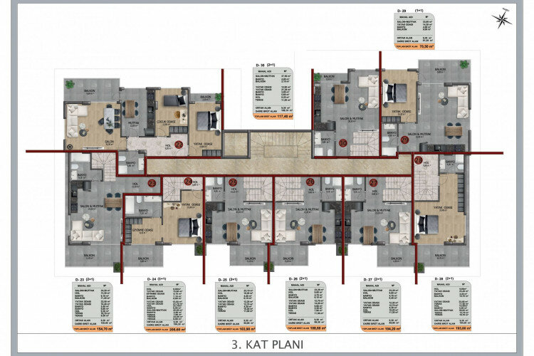 Квартира 2+1 в Алании, Турция | STE-62939