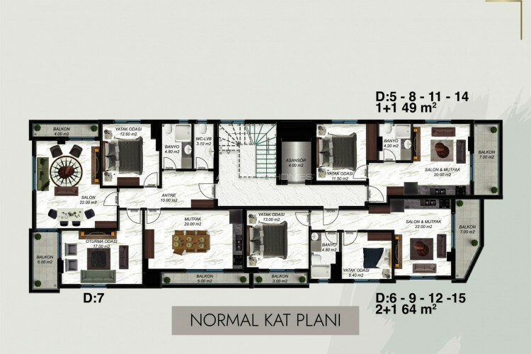 Квартира 1+1 в Алании, Турция | PBB-63159