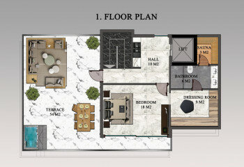 Вилла 4+1 в Тепе, Алания, Турция | PTE-63516