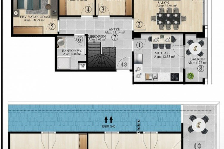 Квартира 3+1 в Бююкчекмедже, Турция | PTE-63609