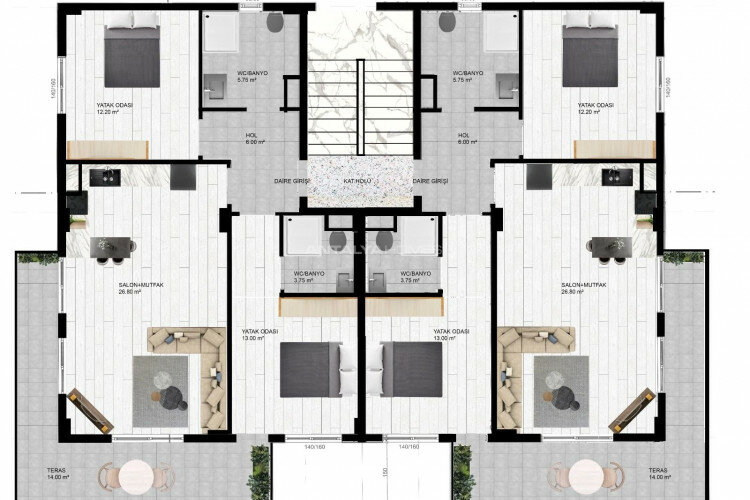 Квартира 2+1 в Серике, Турция | SBB-63762
