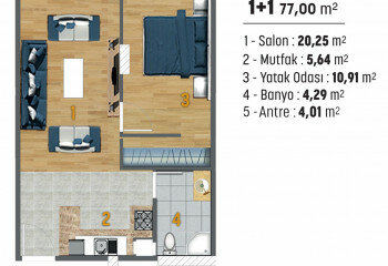 Квартира 1+1 в Стамбуле, Турция | STE-64137