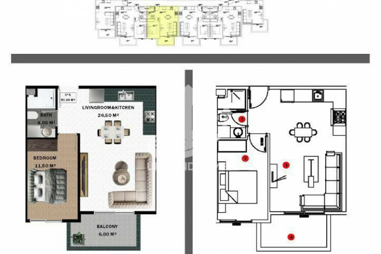 Квартира 1+1 в Газипаше, Турция | SBB-64388