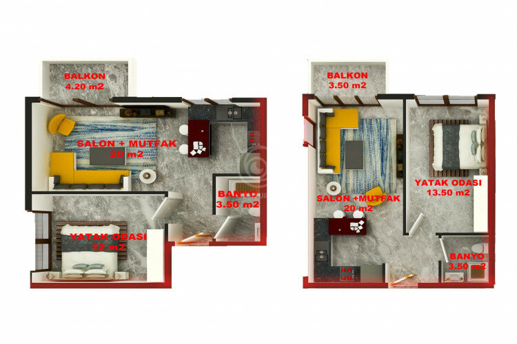 Квартира 2+1 в Газипаше, Турция | STE-64409