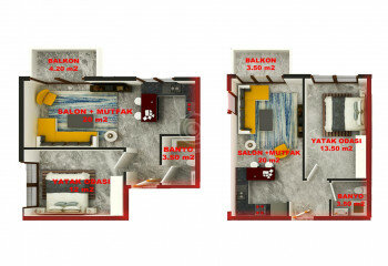 Квартира 2+1 в Газипаше, Турция | STE-64409