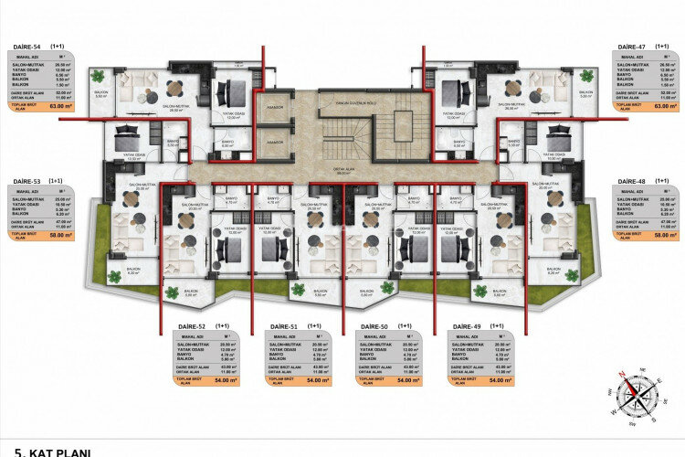 Пентхаус 4+1 в Алании, Турция | PKK-64622