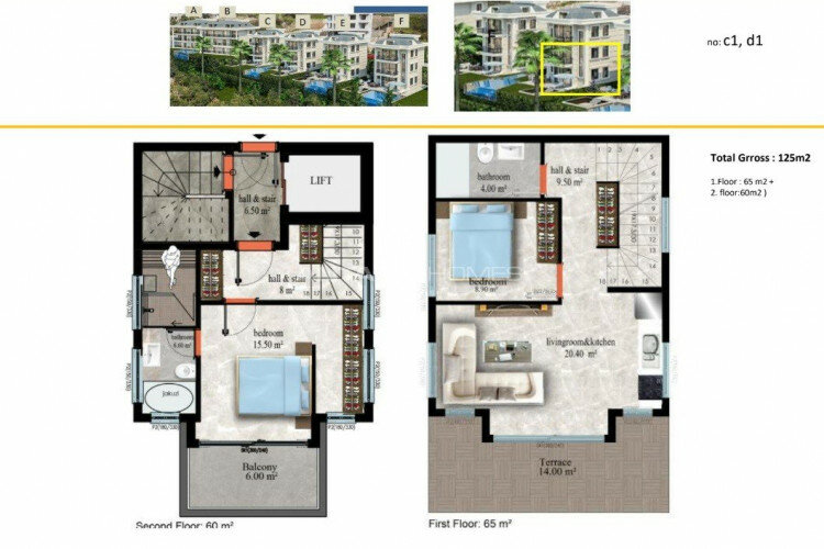 Квартира 2+1 в Алании, Турция | STE-64613