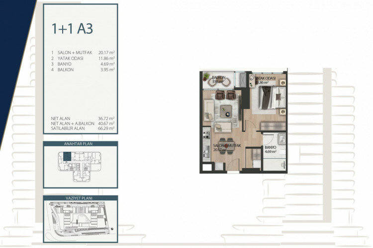 Квартира 1+1 в Стамбуле, Турция | SBB-64727