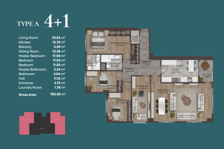 Квартира 4+1 в Стамбуле, Турция | PBB-64736