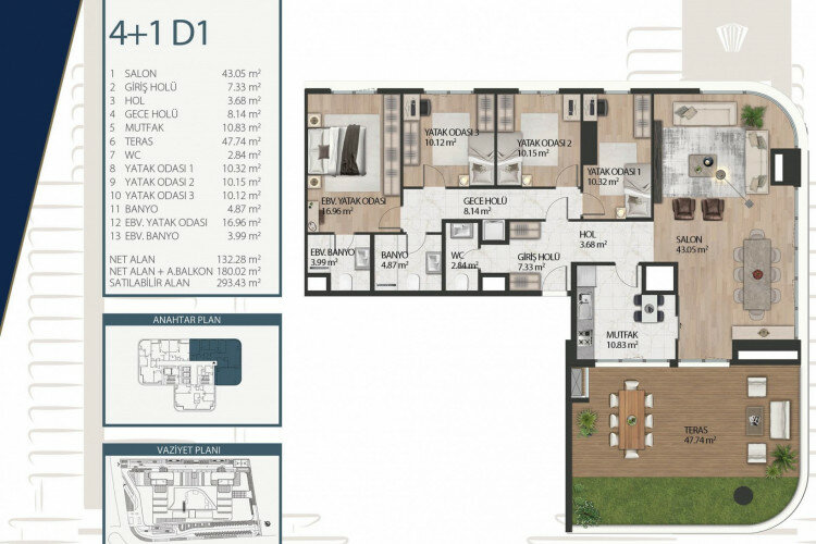 Квартира 4+1 в Стамбуле, Турция | STE-64733