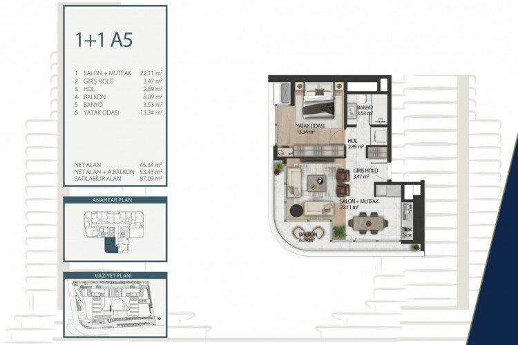 Квартира 1+1 в Стамбуле, Турция | PBB-64728