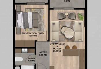 Квартира 1+1 в Мерсине, Турция | STE-64776