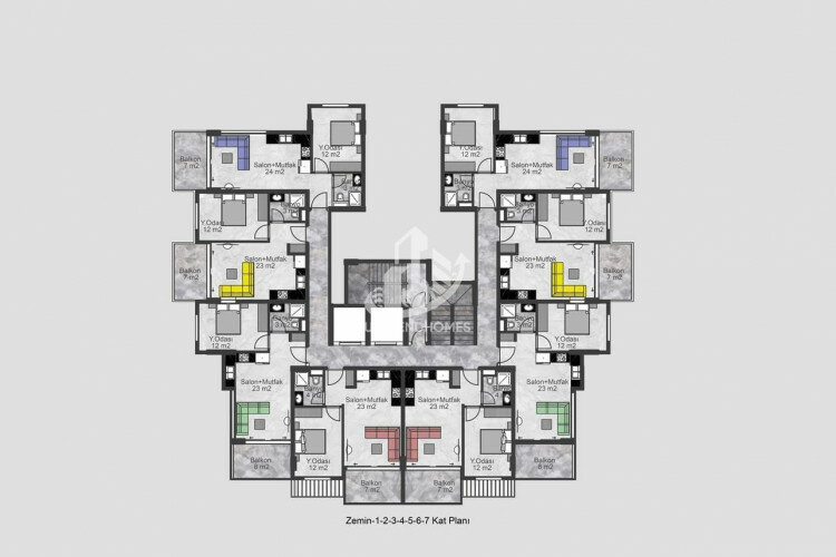 Квартира 1+1 в Демирташе, Алания, Турция | PKK-64794