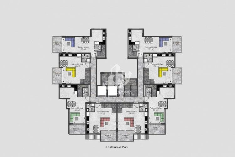Квартира 1+1 в Демирташе, Алания, Турция | PKK-64794