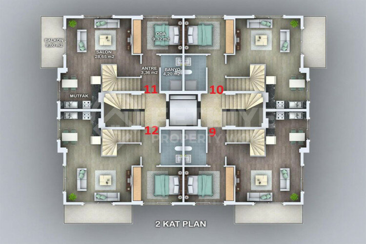 Квартира 2+1 в Фетхие, Турция | PBB-64852