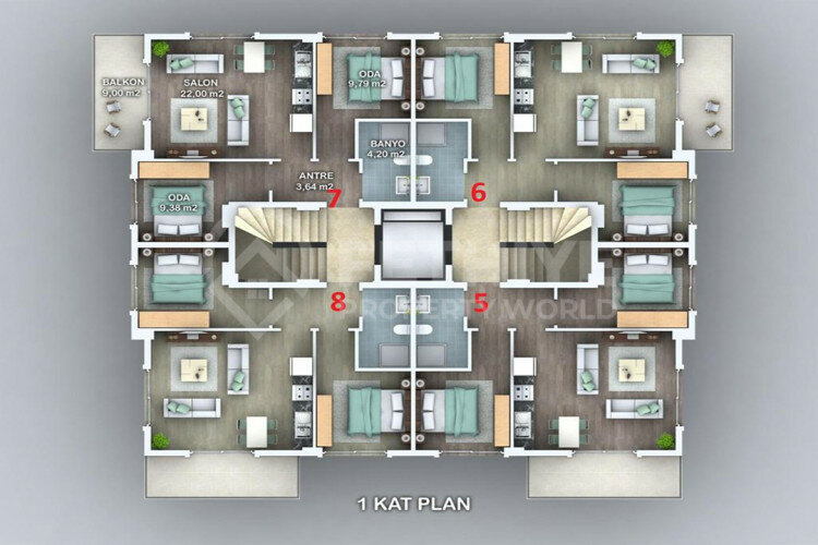 Квартира 2+1 в Фетхие, Турция | PBB-64852