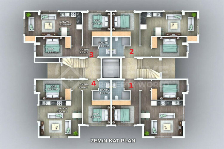 Квартира 2+1 в Фетхие, Турция | PBB-64852