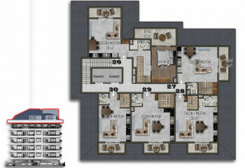 Пентхаус 2+1 в Алании, Турция | PTE-64916