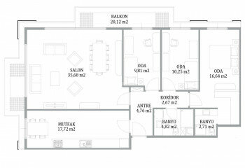 Квартира 2+1 в Стамбуле, Турция | PKK-64994