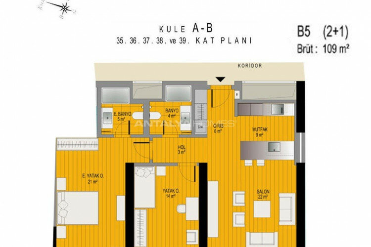 Квартира 2+1 в Стамбуле, Турция | PTE-64998