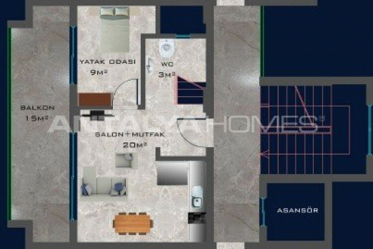 Квартира 1+1 в Алании, Турция | PBB-65126